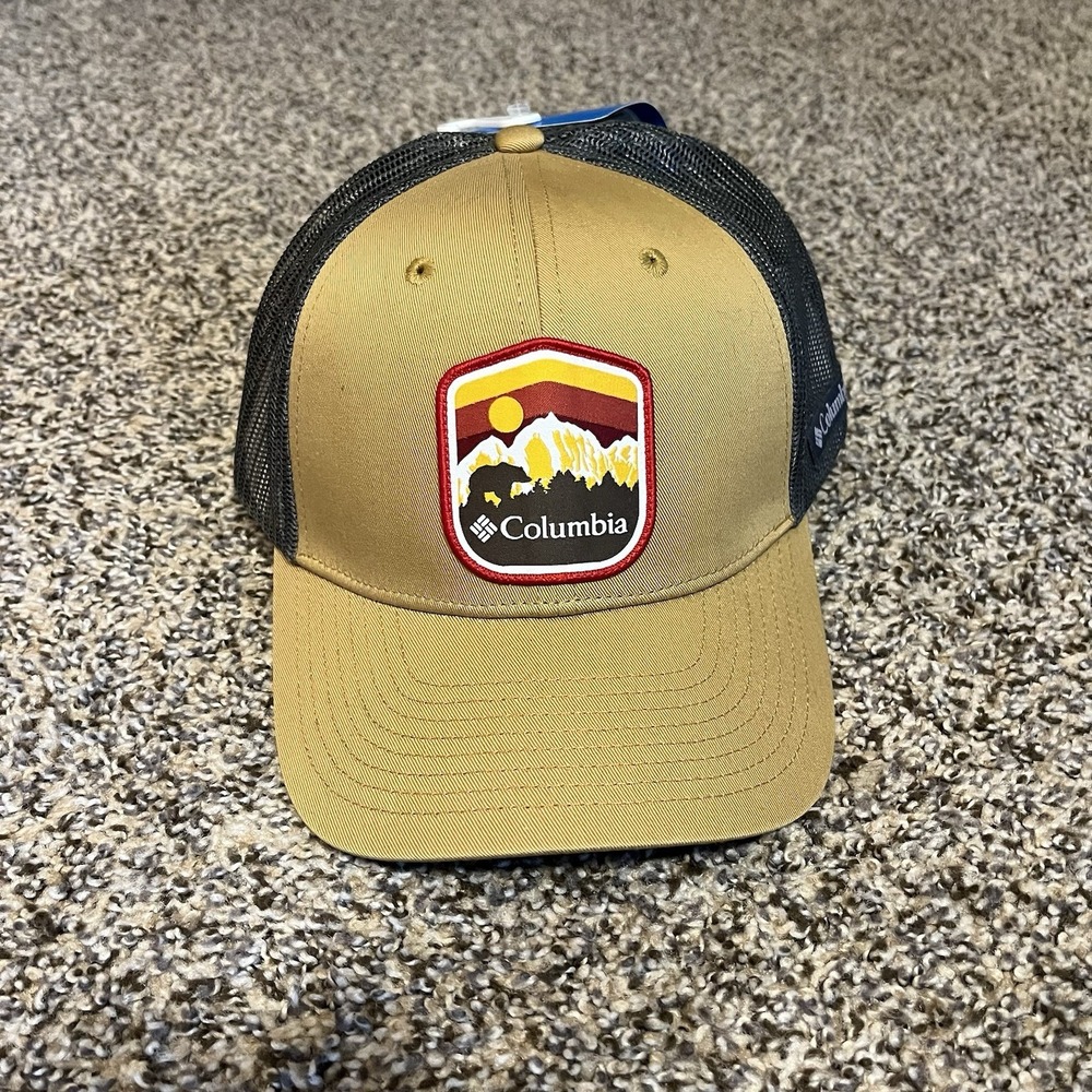 Columbia Spring Grove Bear Mountain Badge  Cap Hat Men NWT SnapBack Mesh Trucker